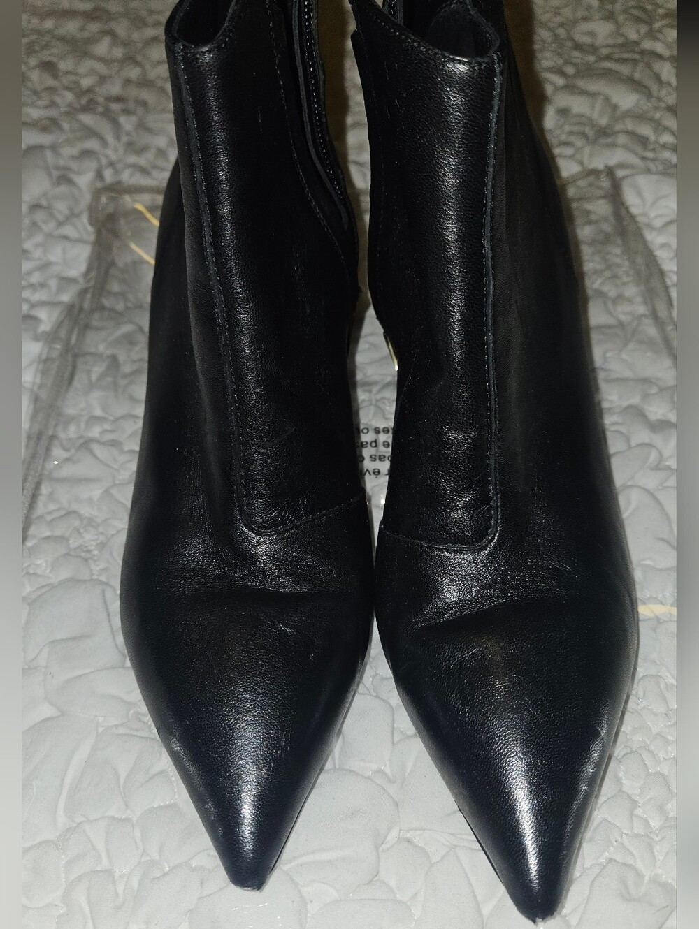 Burberry Black Pointed Leather Ankle Booties